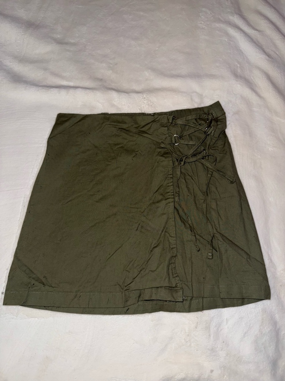 wild fable Olive Lace-Up Mini Skirt